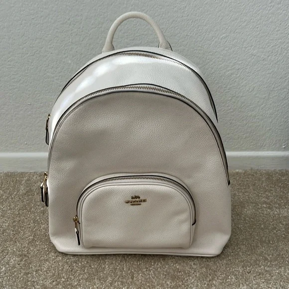 Coach | Bags | Coach Cream Colored Backpack 3 Pockets 2 Big  display picture 2